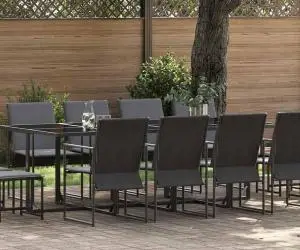 vidaXL Set mobilier de grădină, 16 piese, cu perne, oțel și textilenă