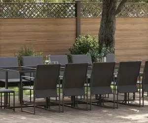 vidaXL Set mobilier de grădină, 19 piese, cu perne, oțel și textilenă