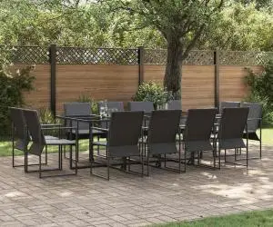 vidaXL Set mobilier de grădină, 16 piese, cu perne, oțel și textilenă