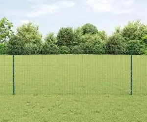 vidaXL Stâlpi de gard argintii 44 pcs Verde 100 x 1 m