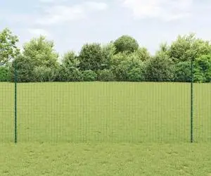 vidaXL Stâlpi de gard argintii 44 pcs Verde 100 x 1.4 m Metal