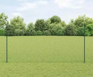 vidaXL Stâlpi de gard argintii 44 pcs Verde 100 x 1.6 m