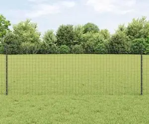 vidaXL Stâlpi de gard argintii 44 pcs Gri 100 x 0.8 m Oțel