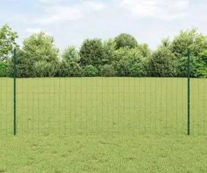 vidaXL Gard Euro cu 5 Posturi U Verzi 1.2x10 m din Oțel