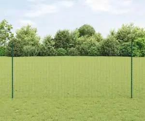 vidaXL Gard Euro cu 5 U Posturi Verde 1.4x10 m Oțel