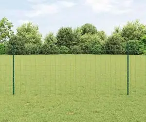vidaXL Set Gard de Grădină Set de 2 Verde Oțel Acoperit cu PVC 10 x 1 m