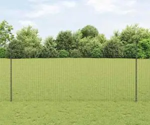 vidaXL Gard Euro cu 10 Stâlpi Gri 1,4x10 m Oțel