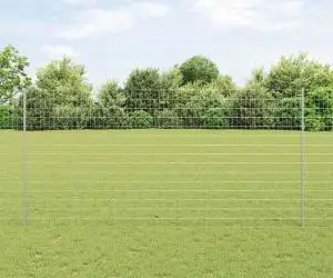 vidaXL Gard Euro cu 10 Stâlpi Argintii 1,5x10 m Oțel