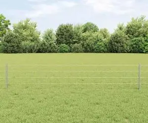 vidaXL Gard Euro cu 11 Stâlpi Argintii 0,4x25 m Oțel