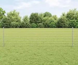 vidaXL Gard Euro cu 5 Stâlpi U Argintiu 0,6x10 m Oțel