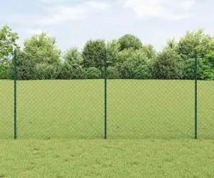 vidaXL Gard cu Lanț cu 10 Posturi U Verde 1.2x10 m Oțel