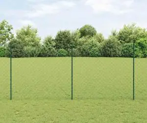 vidaXL Gard cu Lant cu 10 U Posturi Verde 1.4x10 m Oțel