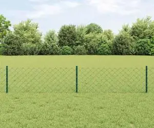 vidaXL Gard de lanț cu 22 de stâlpi U Verde 0.4x25 m Oțel