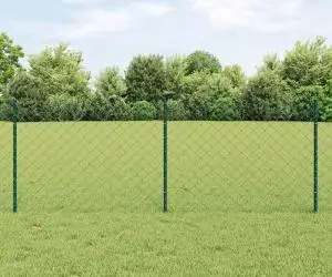 vidaXL Set de gard din linkuri în lanț Set de 2 Verde Oțel galvanizat