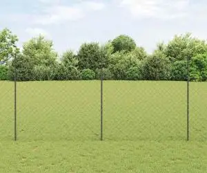 vidaXL Gard din Lanț cu 20 U Posturi Gri 1.6x10 m Oțel