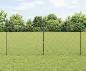 vidaXL Gard de Lanț cu 44 U Posts Gri 1.2x25 m Oțel
