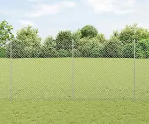 vidaXL Fânză de Liană cu 20 de Posturi U Argintii 1.5x10 m Oțel