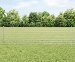 vidaXL Împrejmuire din sârmă sudată cu 11 posturi U Argintie 0.6x25 m Oțel