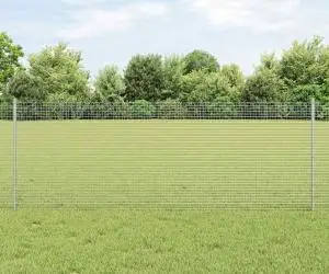 vidaXL Gard din sârmă sudată cu 11 posturi U Argintiu 0.8x25 m Oțel