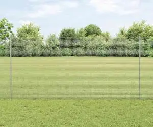 vidaXL Gard de sârmă sudată cu 22 U Posturi Argintiu 1.2x25 m Oțel