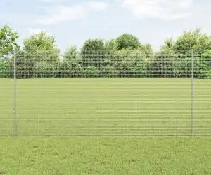 vidaXL Gard de sârmă sudată cu 22 de stâlpi U Argintie 1.2x25 m Oțel