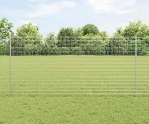 vidaXL Gard din sârmă sudată cu stâlpi U 22 argintiu 1.2x25 m oțel