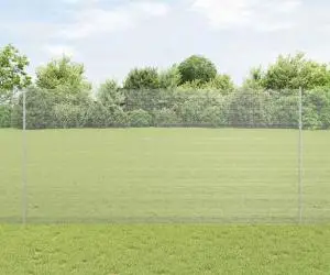 vidaXL Gard din Sârmă Sudată cu 22 Posturi U Argintie 1.5x25 m Oțel