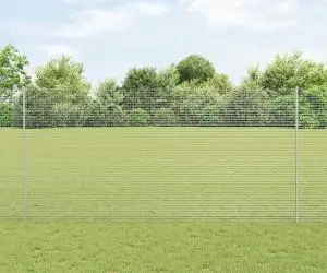 vidaXL Gard din Sârmă Sudată cu 22 Stâlpi U Argintiu 1,5x25 m Oțel