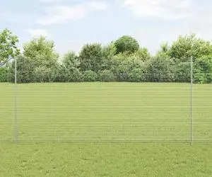 vidaXL Gard din plasă sudată cu 22 de stâlpi U Argintie 1.5x25 m Oțel