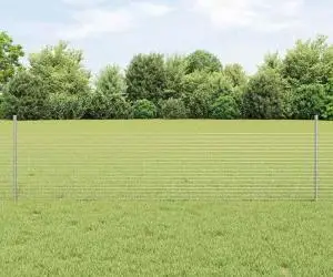 vidaXL Gard din Fiare Sudate cu 22 U Stâlpi Argint 0.5x50 m Oțel