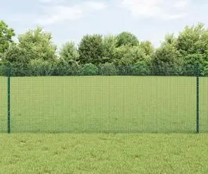 vidaXL Gard din sârmă sudată cu 5 U Posts Verde 0.8x10 m Oțel