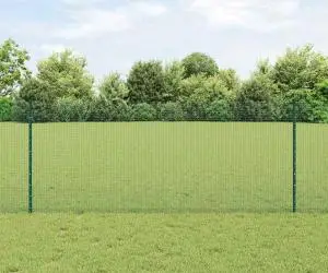 vidaXL Set Împrejmuire Set de 2 Verde Metal 10 x 1 m Durabil