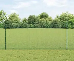 vidaXL Gard din plasă sudată cu 5 stâlpi U Verde 1.4x10 m Oțel