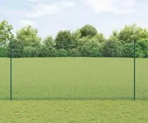 vidaXL Gard din sârmă sudată cu 5 posturi U Verde 1.6x10 m Oțel