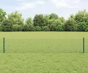 vidaXL Gard din sârmă sudată cu 22 U Posturi Verde 0.4x50 m Oțel