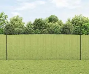 vidaXL Gard din Sârmă Sudată cu 10 Posturi Gri 1.4x10 m Oțel