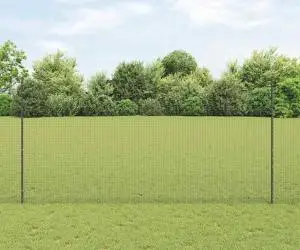 vidaXL Împrejmuire din sârmă sudată cu 10 posturi U Gri 1.5x10 m Oțel