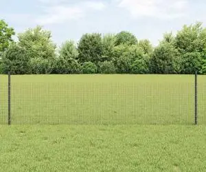 vidaXL Gard din plasă sudată cu 22 de stâlpi Gri 0.5x50 m Oțel