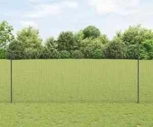 vidaXL Gard din plasă sudată cu 44 U Posts gri 1.4x50 m oțel