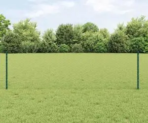 Posturi de Gard vidaXL 11 buc U-Channel Verde 100 cm Oțel