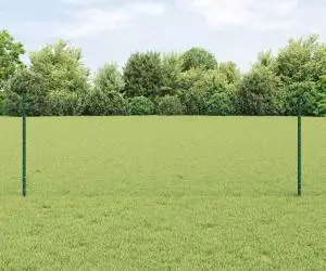 Stâlpi pentru gard vidaXL 11 buc U-Channel Verde 80 cm Oțel