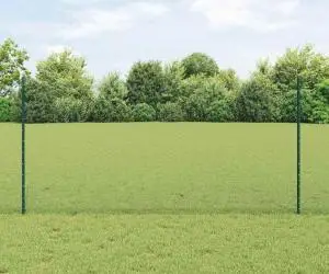 vidaXL Stâlpi de Gard 11 buc U-Channel Verde 120 cm Oțel