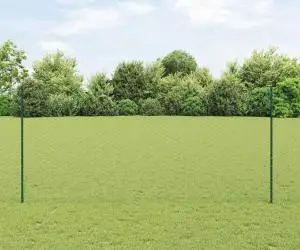 Stâlpi pentru Îngrădire vidaXL 11 buc U-Channel Verde 140 cm Oțel