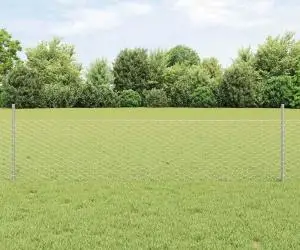 vidaXL Gard Hexagonal cu 11 Stâlpi U Argintiu 0.5x25 m Oțel