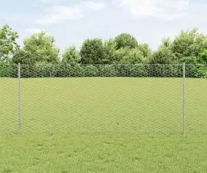 vidaXL Gard hexagonal cu 22 stâlpi U argintiu 1x25 m din oțel