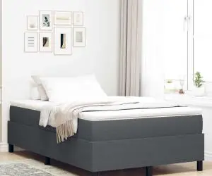 vidaXL Pat cu arcuri, gri închis, 120x200 cm, catifea raiată