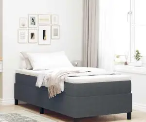vidaXL Pat cu saltea gri închis, 80 x 200 cm, din corduroy