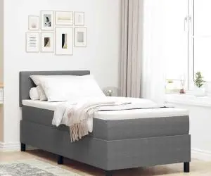 vidaXL Pat cu arcuri cu saltea gri deschis 80x200 cm țesătură din catifea