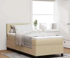 vidaXL Pat cu arcuri cu saltea gri deschis 100x200 cm țesătură din catifea
