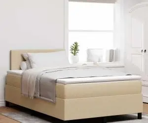 vidaXL Pat cu arcuri și saltea Verde Deschis Gri 120x200 cm Țesătură moale
